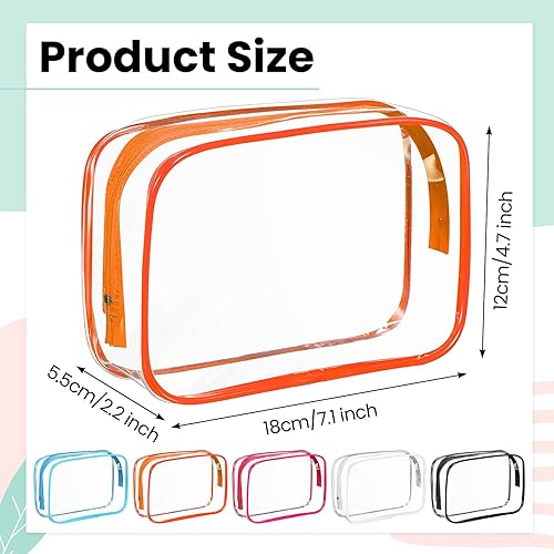 Miniatura 2 de Paquete de 25 bolsas de cosméticos transparentes, bolsa de aseo transparente, bolsa de viaje con cremallera, bolsa de cosméticos de maquillaje para