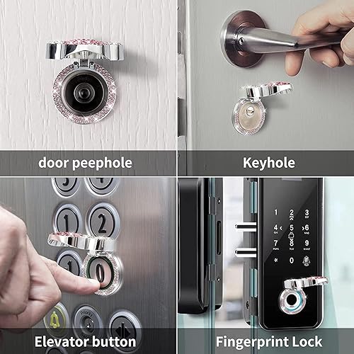 Miniatura 6 de Pangpai Accesorios Lindos de Cubierta de Botón de Arranque, Cubierta de Botón de Arranque de Motor de Cristal Brillante, Adhesivo Interior de