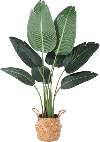 Ferrgoal 4ft Bird of Paradise Artificial Plant with Basket |