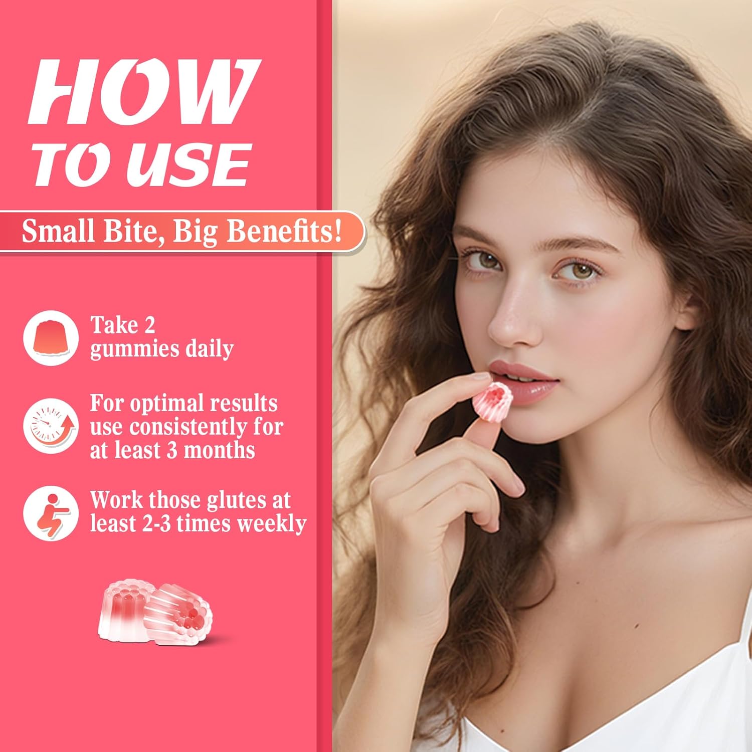 BBL Booty Gummies for Women – Sculpt, Lift & Firm Glutes – Creatine Monohydrate, Vitamins & Herbal BBL Blend - Boost Curves, Energy & Workout Recovery – Vegan, Non-GMO, 60 Cts - Image 6