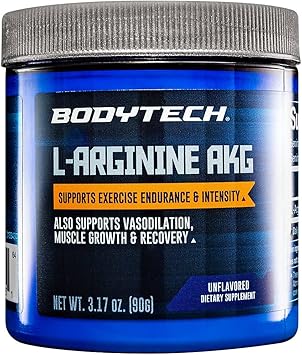 BodyTech L-Arginine AKG 3000mg - Supports Exercise Endurance, Intensity, Muscle Growth & Recovery 3.17 oz