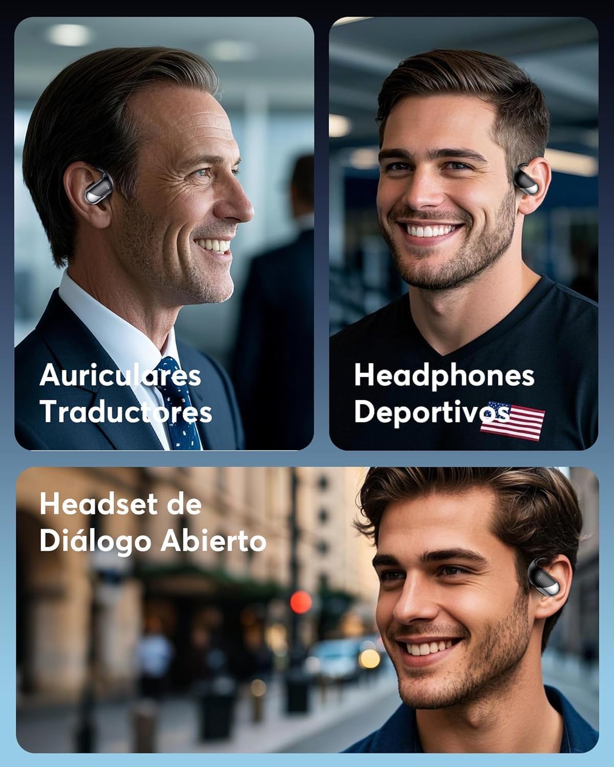 Paekole Auriculares Traductor en Tiempo Real con IA, Traductor Instantáneo de Voz 198 Idiomas, Auriculares Traductores Inalámbricos Abiertos 3 en 1, Bluetooth 6.1, 60H Batería para Reuniones y Viajes