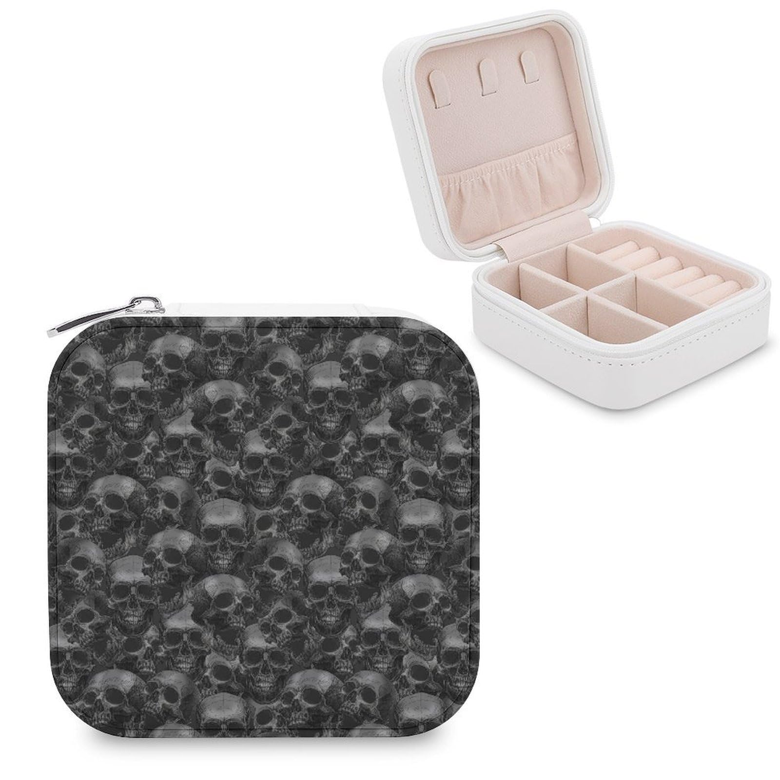CUTJMDNGH Goth Skull Black Jewelry Box for Women Jewellery Case Organizer Storage Boxes Craft