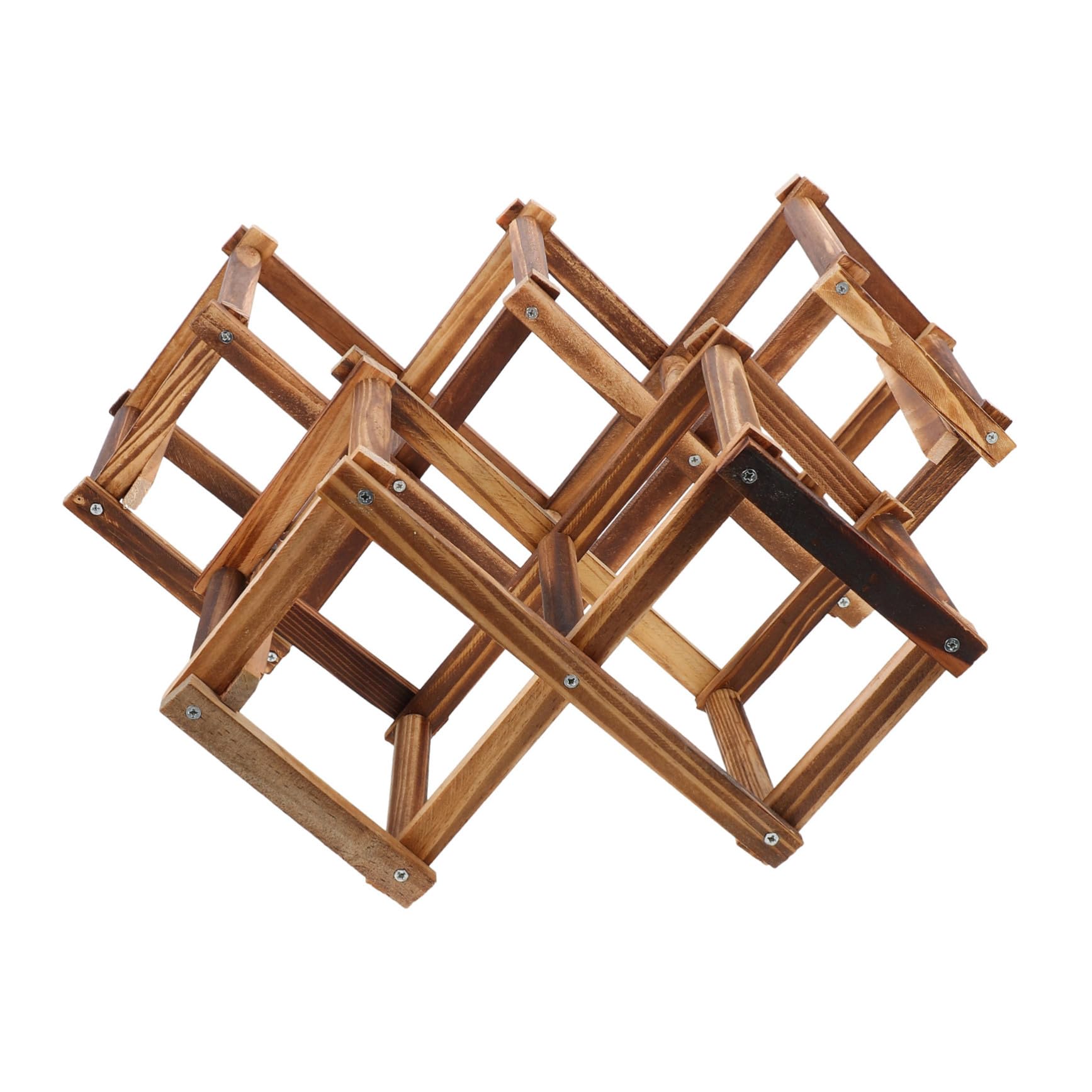 Casier à vin pliable gain de place porte-bouteilles bois compact pour rangement cuisine