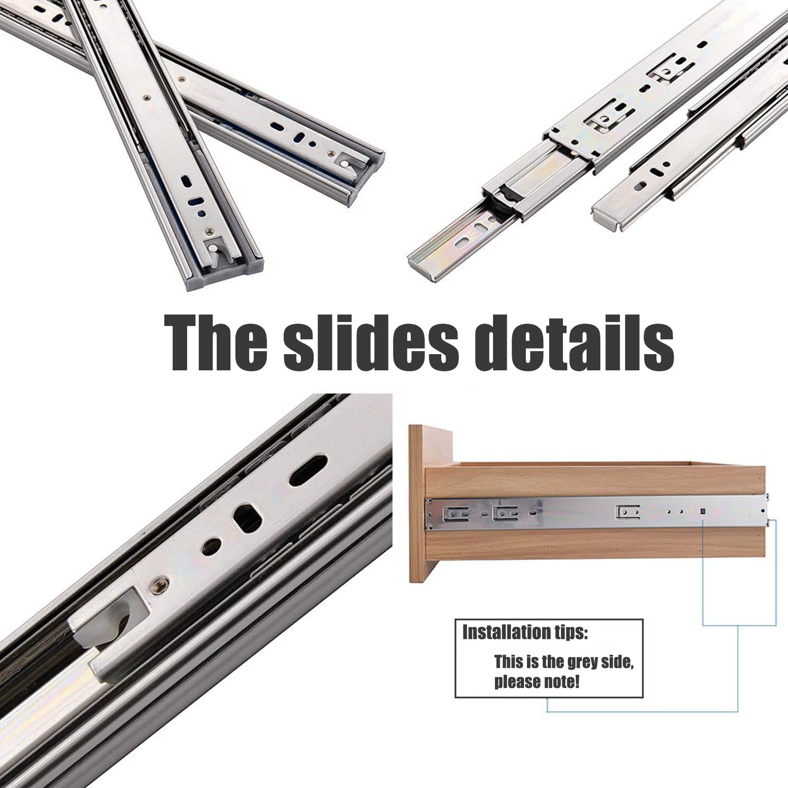 22 Inch Drawer Slides 6 Pairs (12pcs) Soft Self Close 3 Fold Full - View #10