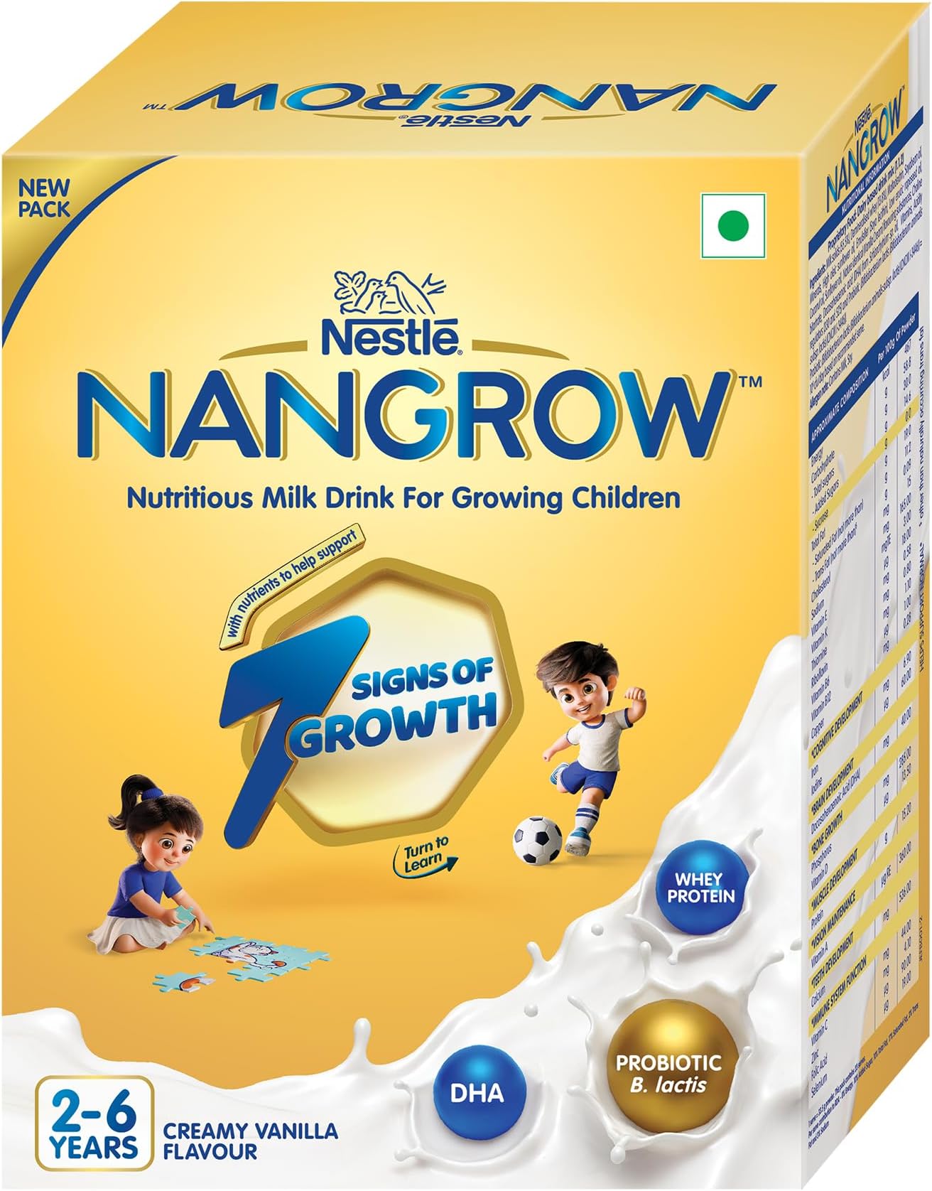 Nangrow | 800g Value Pack | Nutritious Milk Powder Drink For Growing Toddler Aged 2-6 Years | Zero Sucrose | Contains Dha | Rich In Protein & Vital Nutrients | Creamy Vanilla Flavor
