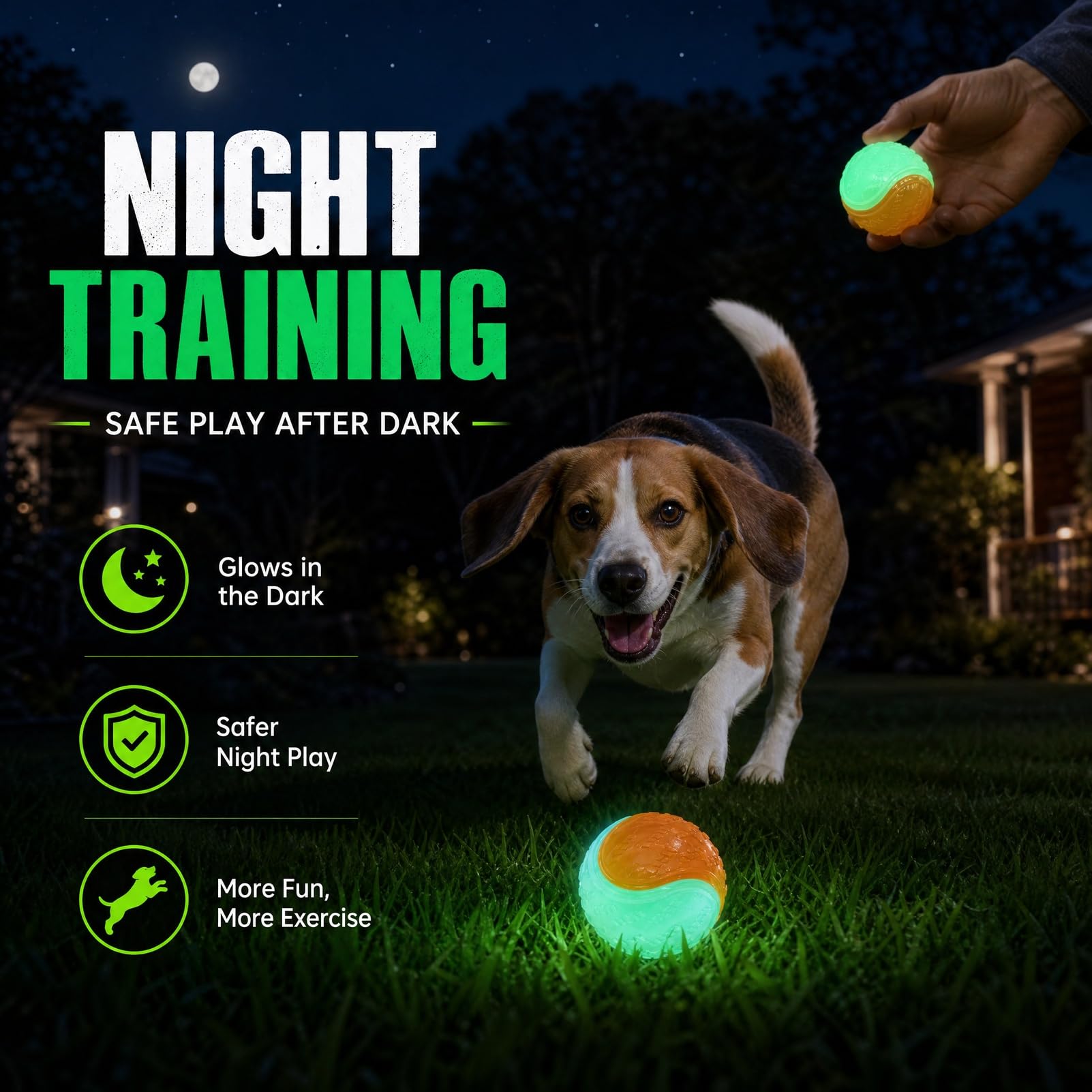 12 Stück Leuchtende Hundebälle, Unzerstörbares Hundespielzeug Zum Training, Apportieren & Anti-Stress, Gummiball Für Große/Kleine Hunde