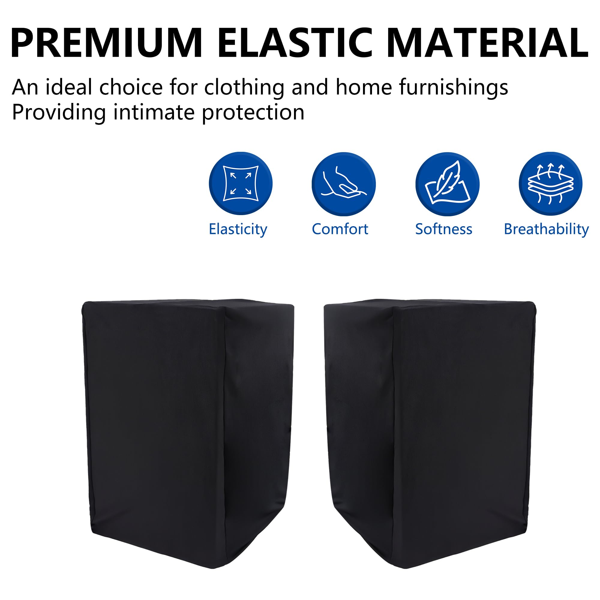 Musiin Fundas antipolvo para altavoces Yamaha HS8, Adam T7V, KRK Rokit 8 G4, JBL 308P Mkll y PreSonus Eris E8 XT. Fundas antipolvo negras para altavoces activos de 8 pulgadas (paquete de 2).