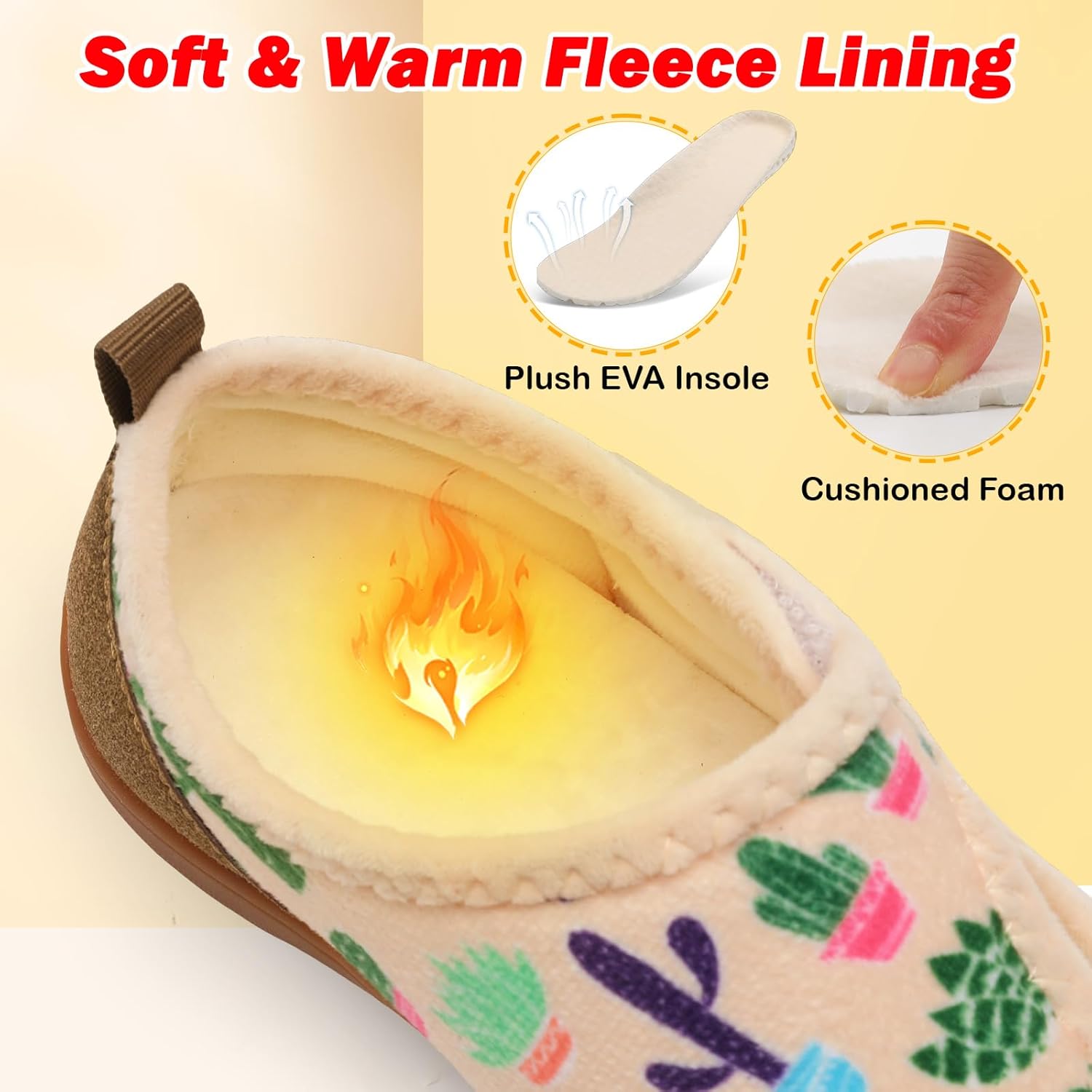 L-RUN Womens Slippers Wide Toe Box Barefoot Diabetic Shoes Women Ladies Winter House Shoes for Indoor and Outdoor - Image 4