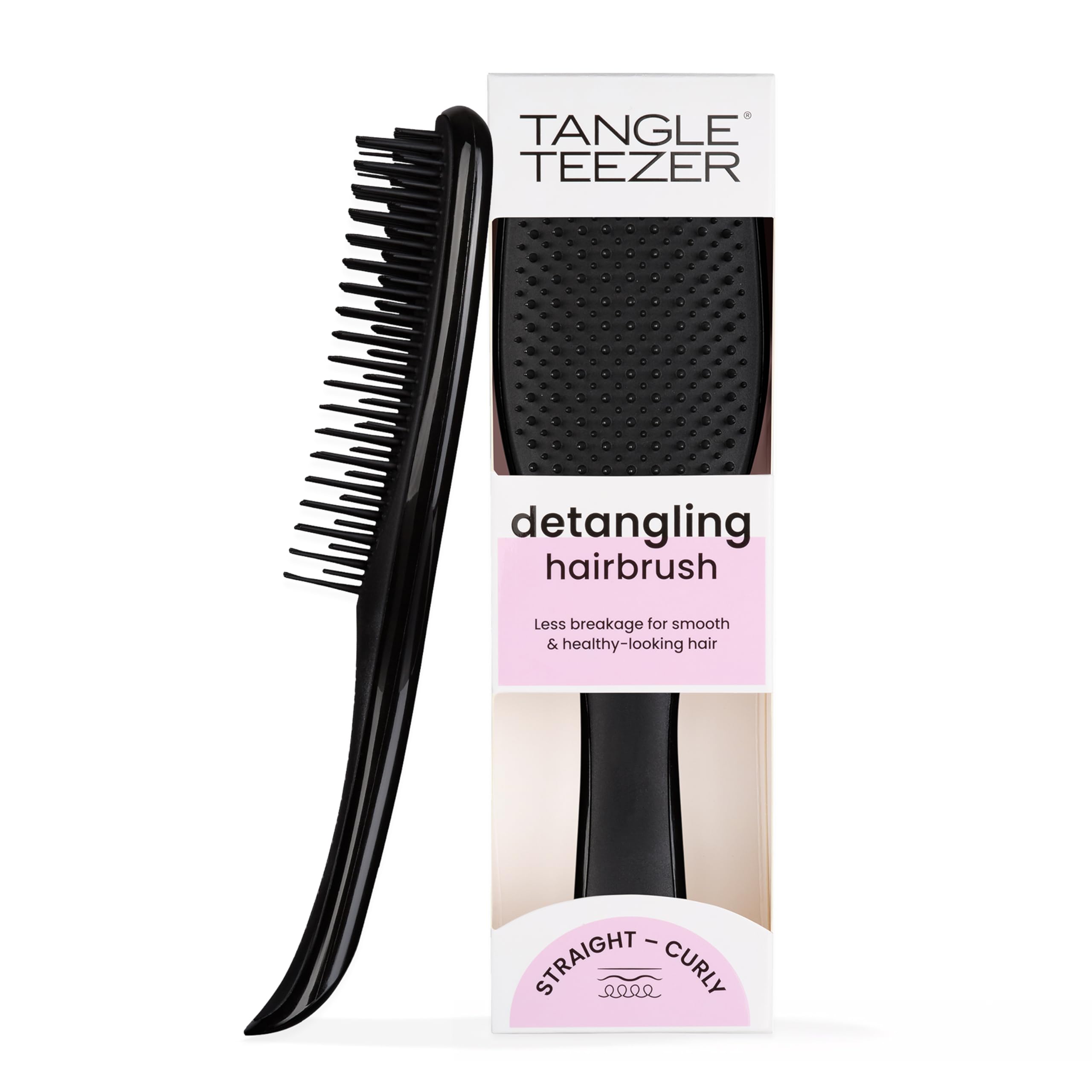 Tangle Teezer Ultimate Detangler Hairbrush - Cepillo Desenredante para Pelo Seco y Mojado - Apto para Todo Tipo de Cabello - Púas de Doble Altura para Menos Rotura y Sin Nudos - Negro Regaliz