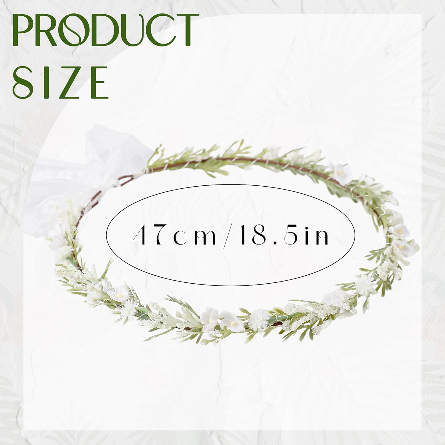 White Flower Crown Headband, Artificial Renaissance Floral Headpiece, Fairy Boho Flower Headband for Women Girls Maternity Birthday Wedding Renfaire Festival Party Hair Accessories - Image 3