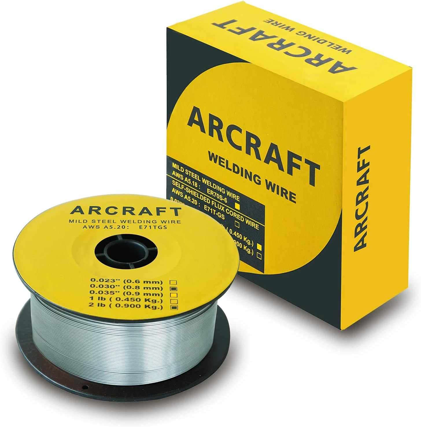 ARCRAFT Flux Core Welding Wire .035, E71TGS, 2-Pound Spool Carbon Steel Gasless Flux Cored Welding Wire