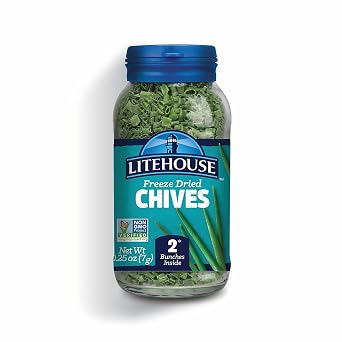 Litehouse Freeze Dried Chives - Organic Substitute for Fresh Chives, 1 Jar Equal to 2 Fresh Bunches, Non-GMO, Gluten-Free - 0.25 Ounce