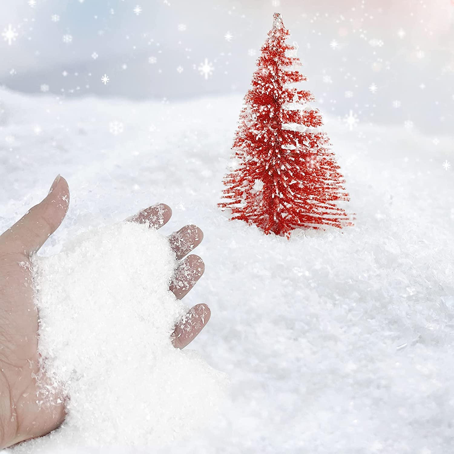 Neige Artificielle En Poudre – 110 G – Scintillante Et Réaliste – Pour Décorations De Noël, Maquettes – À Mélanger Avec De L’eau