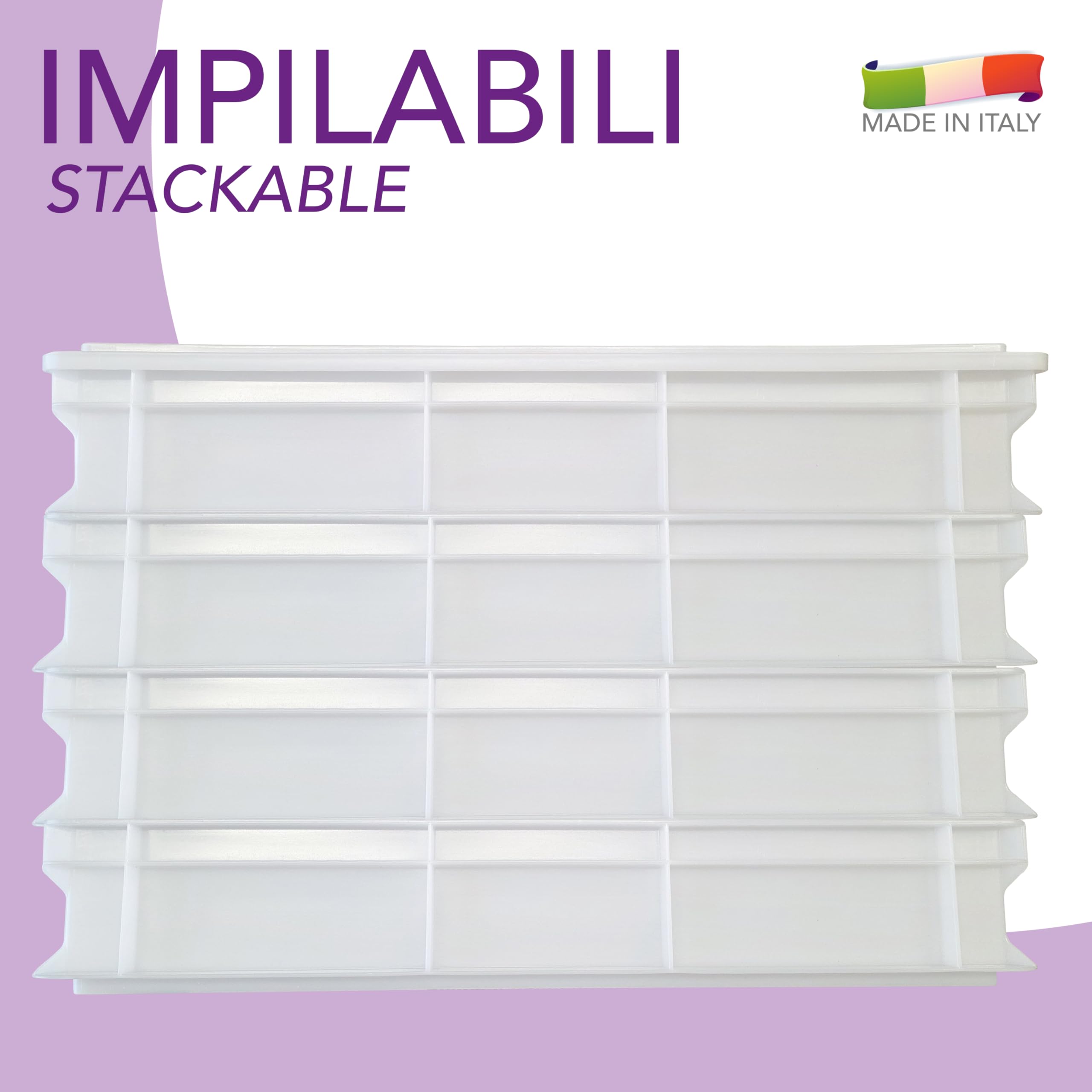 Bac à Levage Pâte 60 x 40 x 10 cm Professionnel - Conteneur Made in Italy Superposable Empilable pour Pain, Pizza, Panetti, Restaurant, Pizzeria, Four (1 Baignoire)