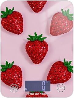 Red Strawberry Keto Digital Scale for Food 11lb/0.18oz, 5kg/5g Waterproof Scale gram with 4 Unit for Spices Keto Weight Loss báscula para pesar alimentos