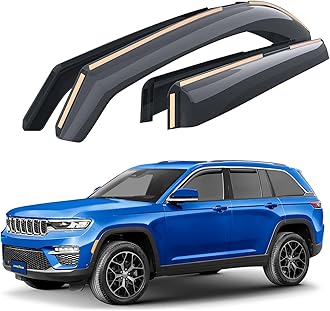 Goodyear Shatterproof in-Channel Window Deflectors for Jeep Grand Cherokee 2022-2026, Rain Guards, Window Visors for Cars, Vent Deflector, Car Accessories, 4 pcs - GY007990