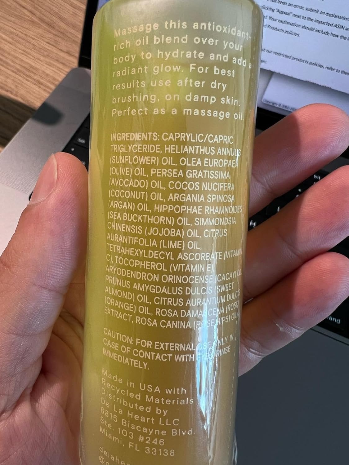 de la heart Golden Body Oil 3.4 fl oz | Nourishing Lightweight Body Moisturizer for Radiant, Silky Skin | Fast-Absorbing Natural Oil Blend with Subtle Glow | Hydration & Softness for All Skin Types - Image 4