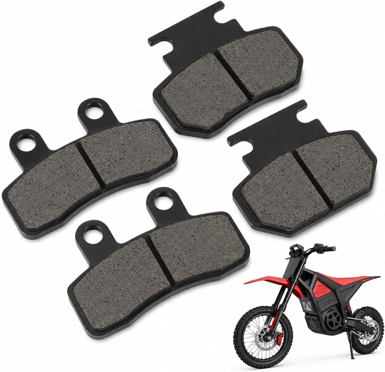Front and Rear Brake Pad Set, Semi-Metallic Disc Brake Pads Replacement for Electric Dirt Bike, Durable Brake Pads for E-Bike Repair Parts, Compatible with Yozma IN 10 Electric Dirt Bike