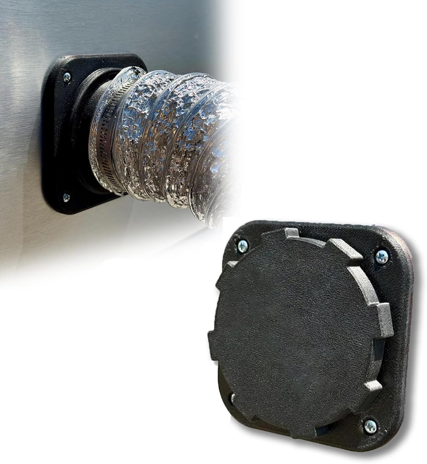 Diesel Heater Outlet Port Attachment System – Quick-Connect Vent Kit with Twist-Lock Adapter for 3" / 3.5" Ducting – For Truck Bed Campers, Trailers, RVs, Workshops