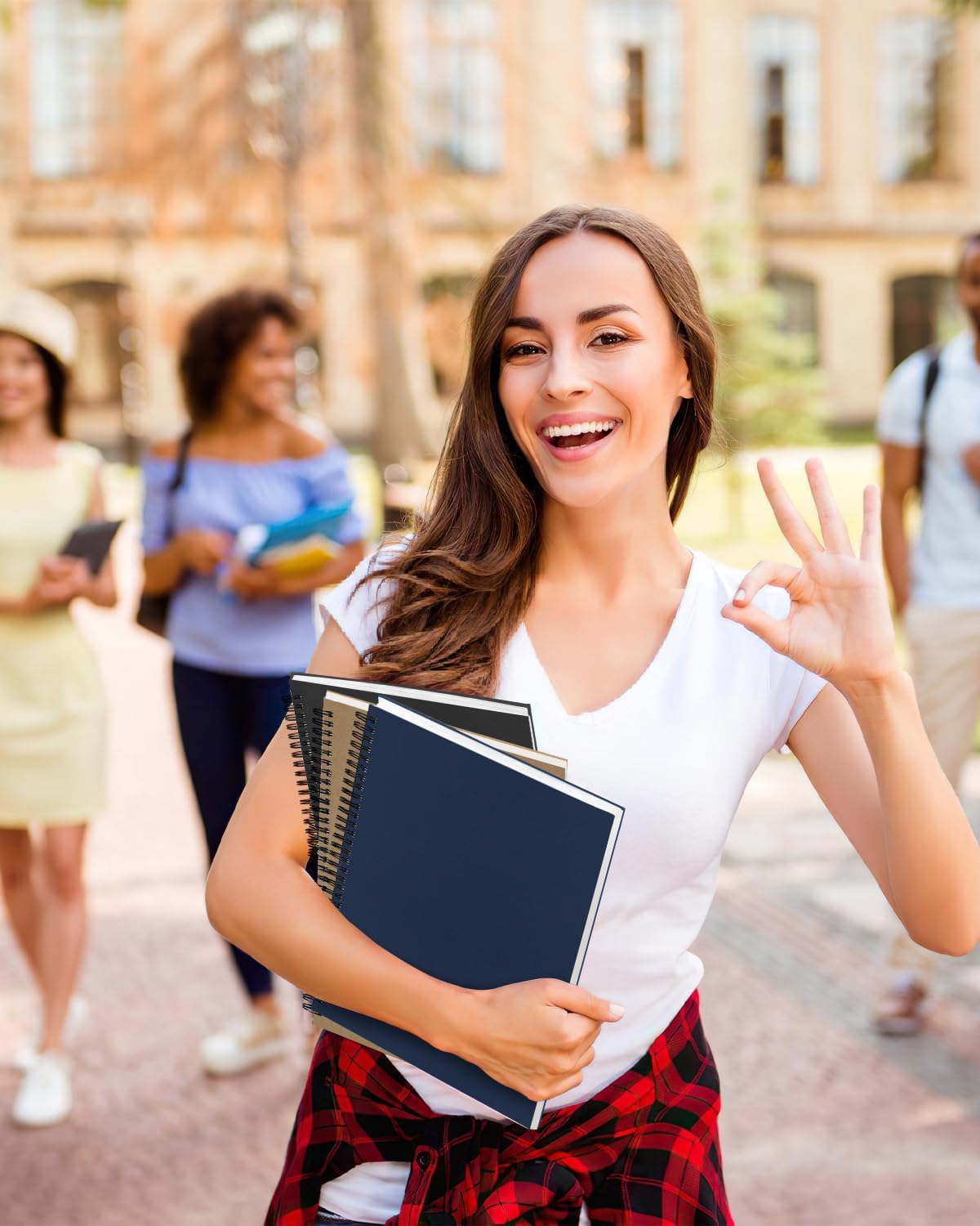 Dynta Paquete de 3 cuadernos grandes en espiral de 8.5 x 11 pulgadas, diarios rayados universitarios para el trabajo, la escuela, buenos para estudiantes y oficina, 160 páginas/80 hojas con papel