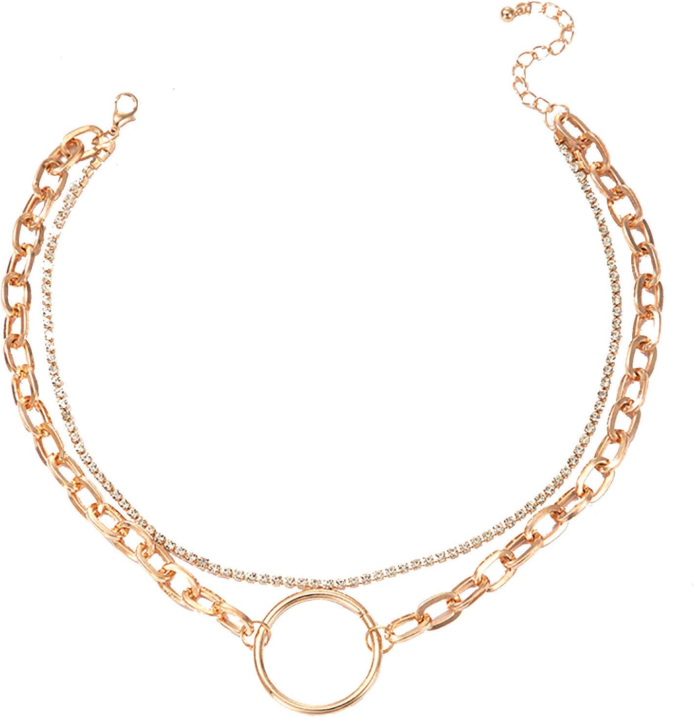 Boho Choker Necklaces Jewelry for Women Girls Thick Chain Circle Set Personality