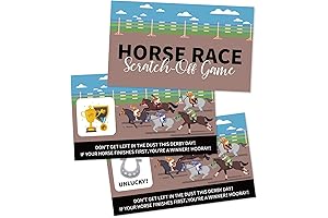44PCS Kentucky Horse Derby Party Supplies Game: Horse Racing Scratch-Off Cards
