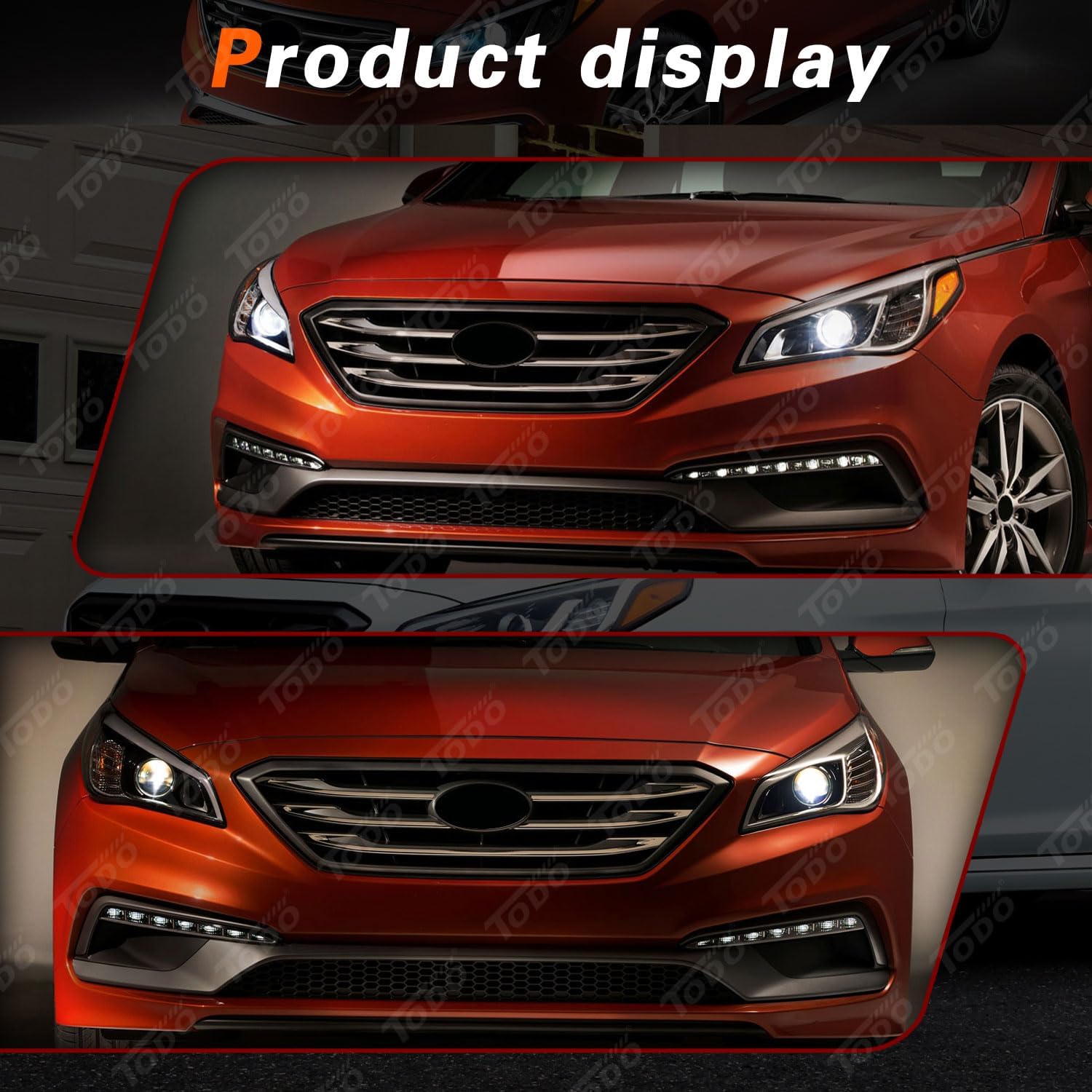 TODO Front Bumper Grille Upper Grill for 2015-2017 Hyundai Sonata Sport Limited Replacement 86350-C2300