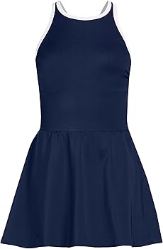 Lands' End Women's Tugless High Neck Swim Dress Swimsuit 0 Deep Sea  Navy/White at Amazon Women's Clothing store