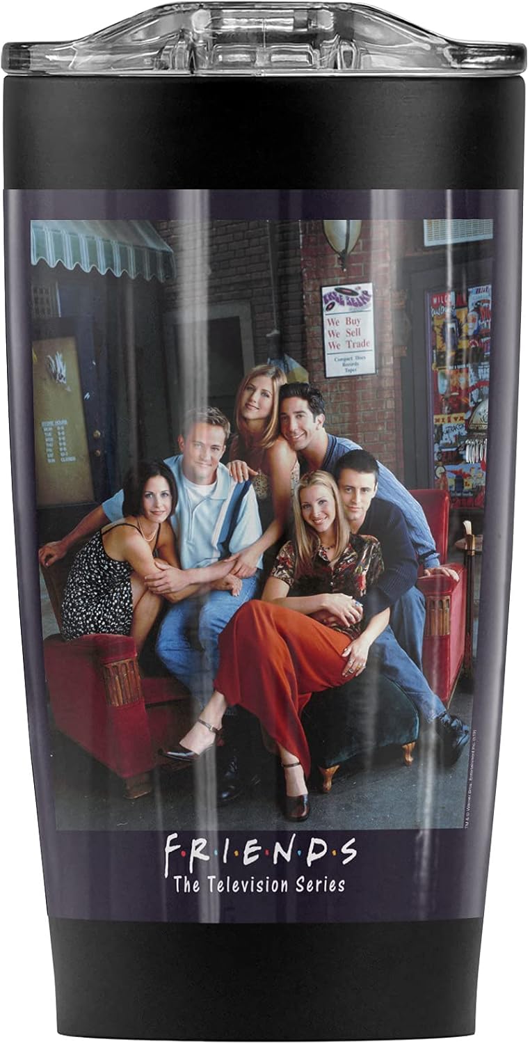 Logovision Friends Outside Couch Stainless Steel Tumbler 20 oz Coffee Travel Mug/Cup, Vacuum Insulated & Double Wall with Leakproof Sliding Lid | Great for Hot Drinks and Cold Beverages