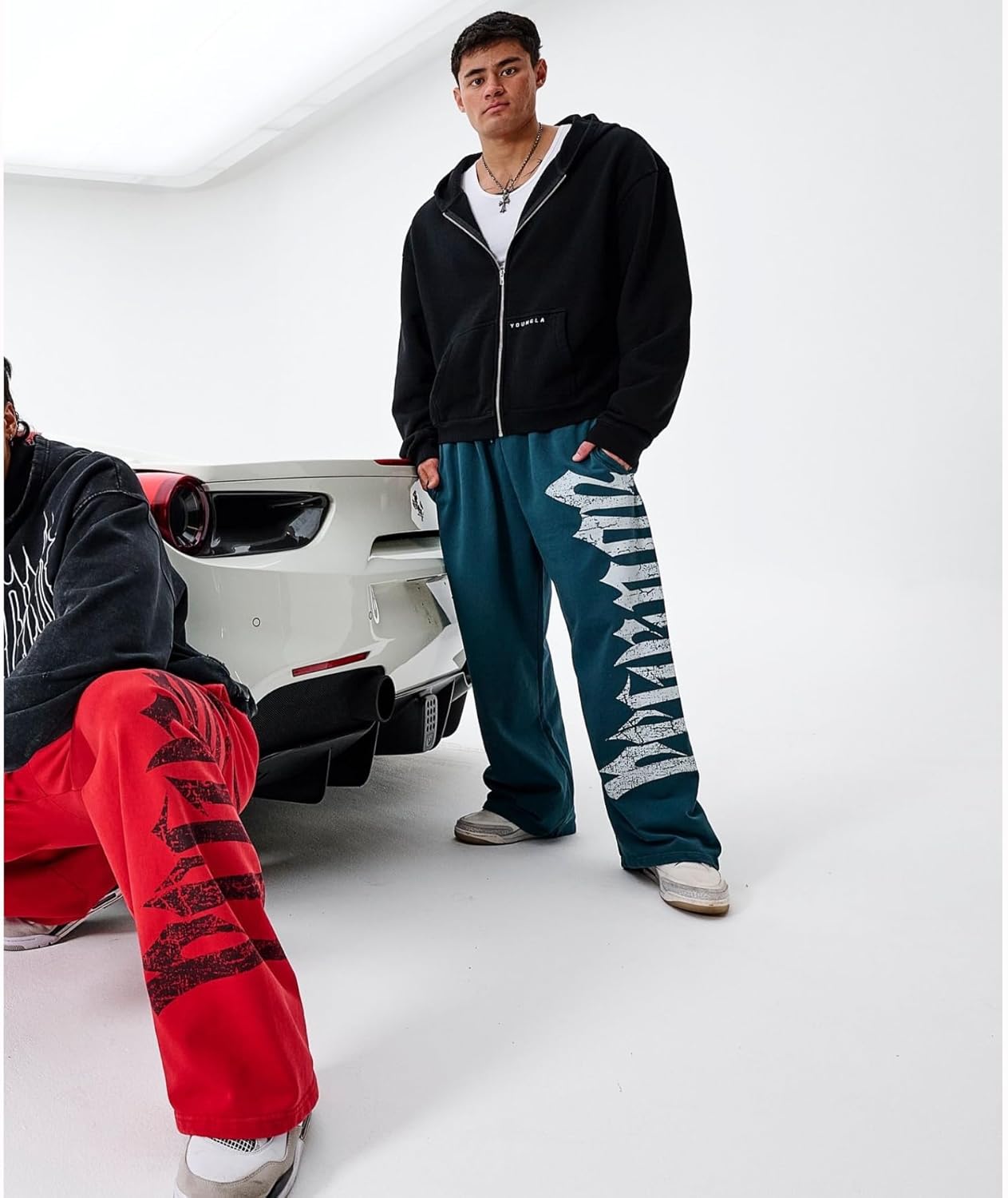 Mens Graphic Sweatpants Baggy Straight Leg Joggers Cotton Stretch Big and Tall Drawstring Pockets - Image 8