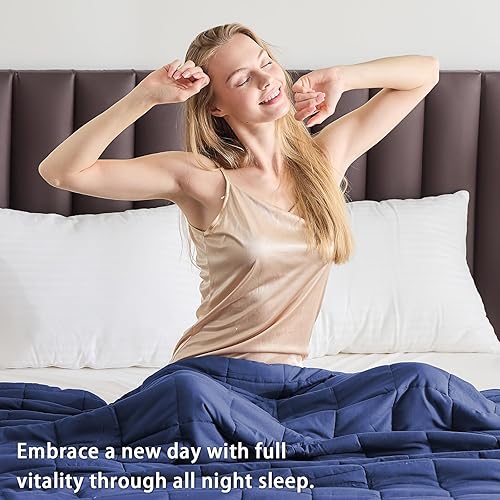 Vista 208 de yescool - Manta con peso, 10 libras, fresca, transpirable, con cuentas de cristal prémium, lavable a máquina, para dormir, 90-110 libras, 41 x 60