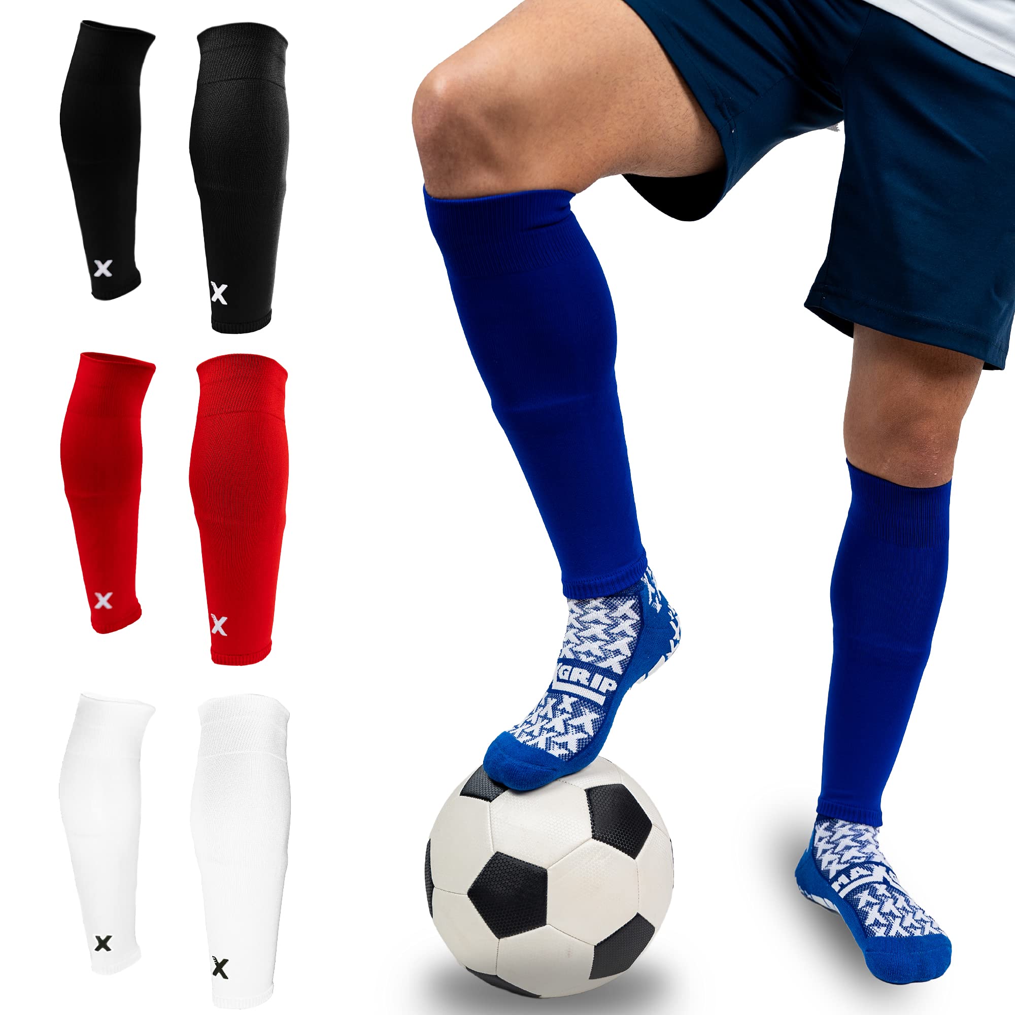 MAXGRIP SPORTSMAXGRIP Pro Soccer Leg Sleeves Socks/Compression for Calf - Shin/High Elasticity Moisture Wicking Football Basketball Tru
