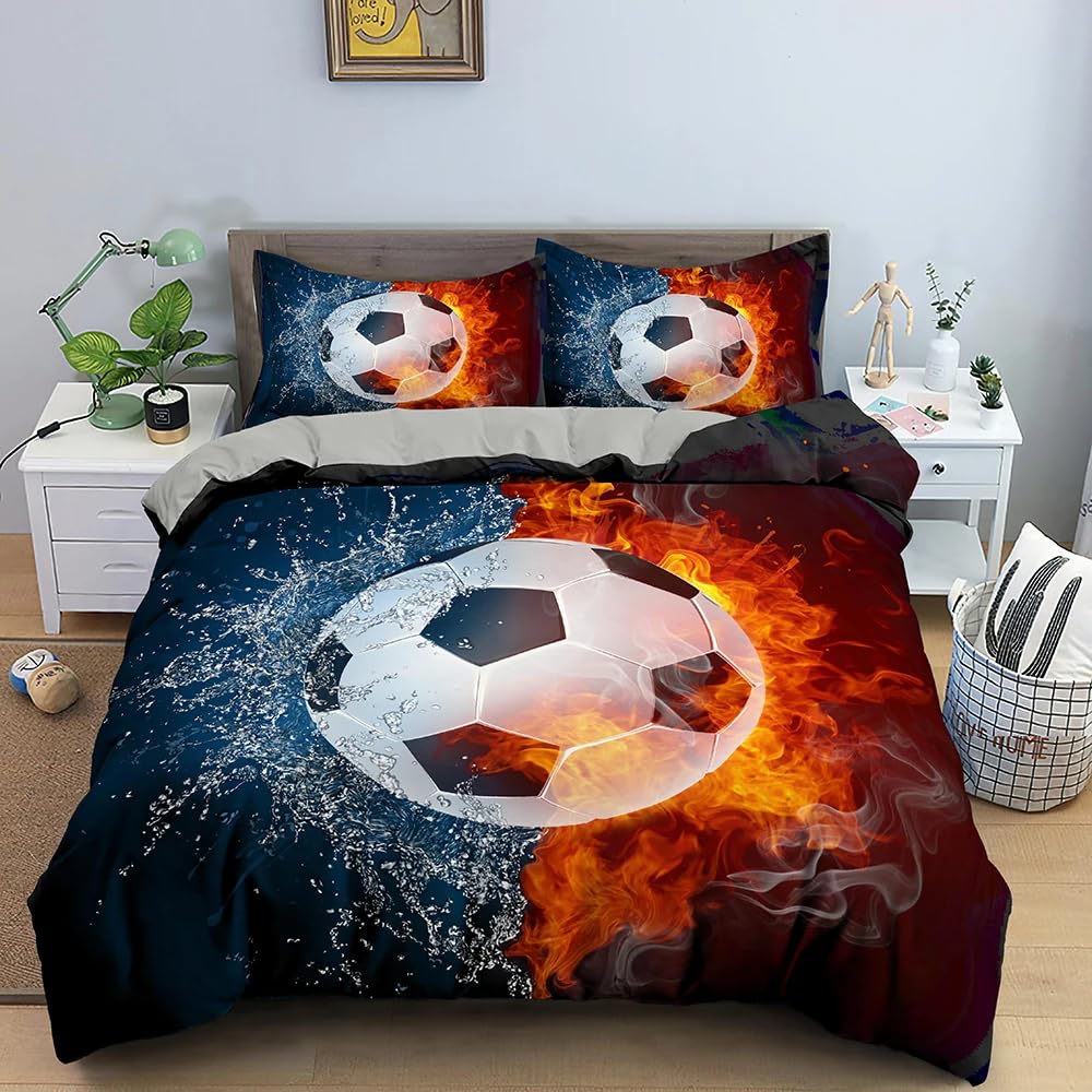 Housse de couette football 160x200 confortable anti transpiration