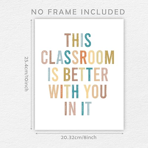 Miniatura 2 de This Classroom Is Better With You In It, Boho Classroom Decor, 8X10 inch Classroom Decorations Poster, Back to School, School Wall Art, Positive