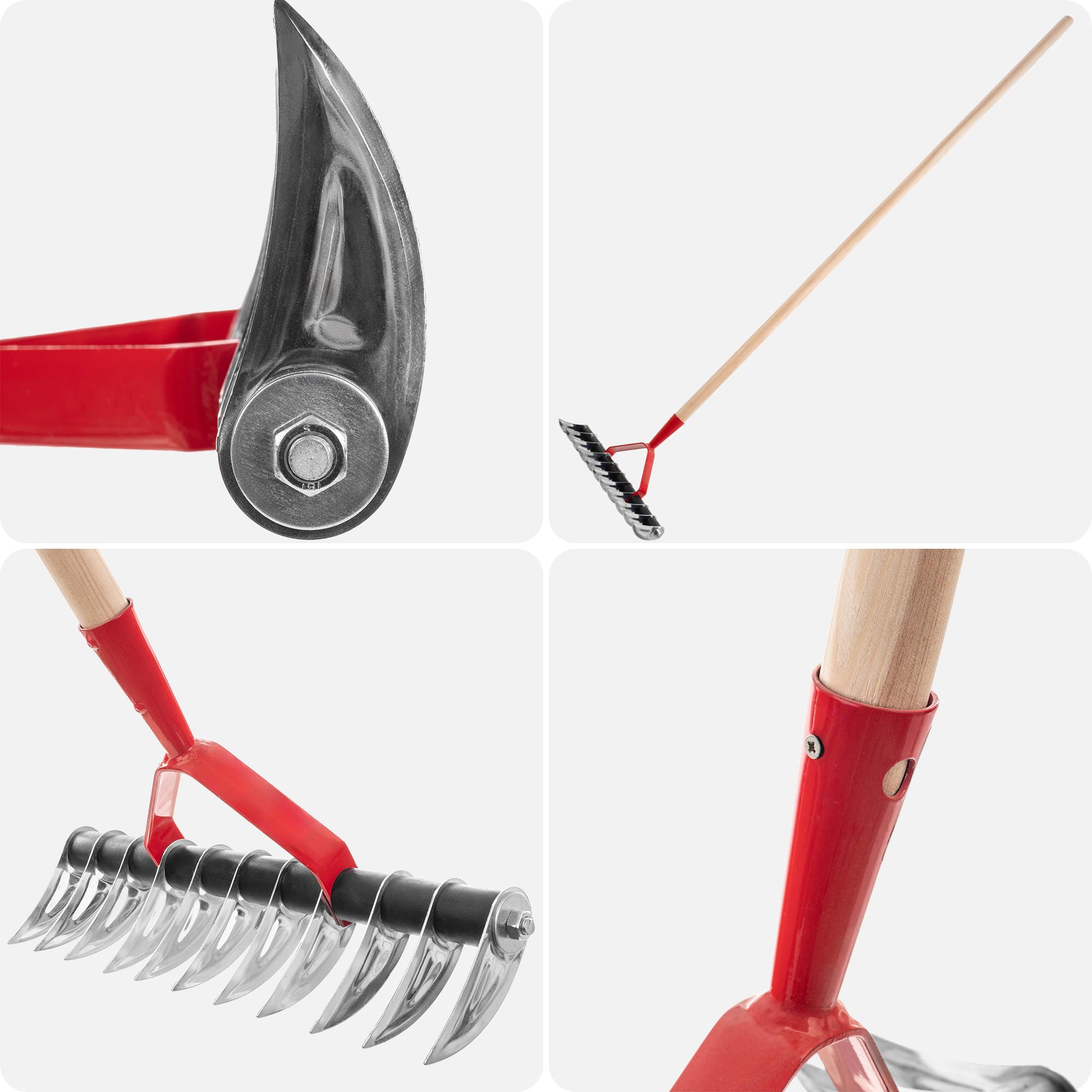 KADAX Aireador de césped manual para jardín, césped, musgo, accesorios de jardín, herramientas de metal, rastrillo de corte, cultivador, aireador de césped, escarificador de mano (unilateral, con