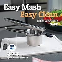 Vista 4 de Pasapurés y prensa para patatas de PriorityChef, hace pure de patatas ligeros y esponjosos a la perfección, 100 % de acero inoxidable.