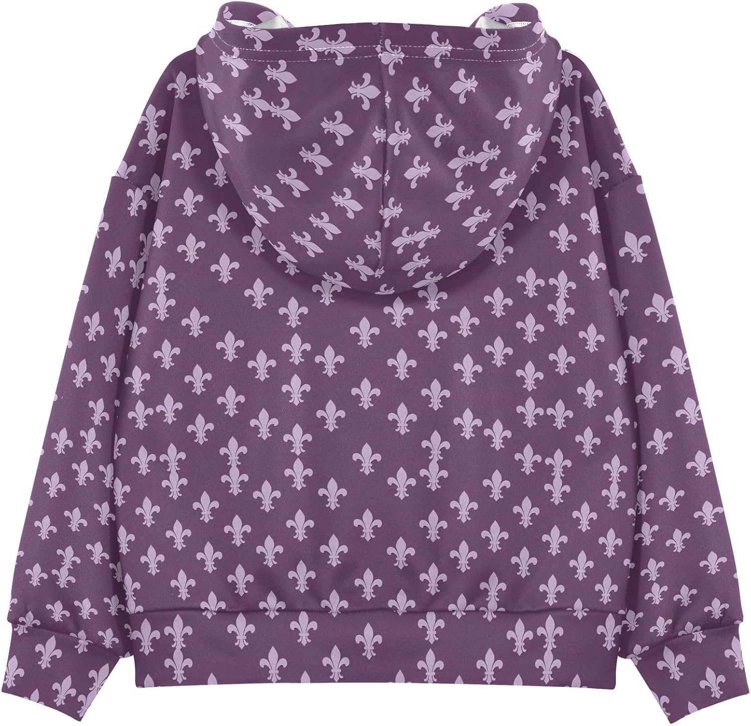 Mardi Gras Carnival Party Fleur De Lis Toddler Girls Pullover Hoodie Sweatshirt 4-14Y A23011006