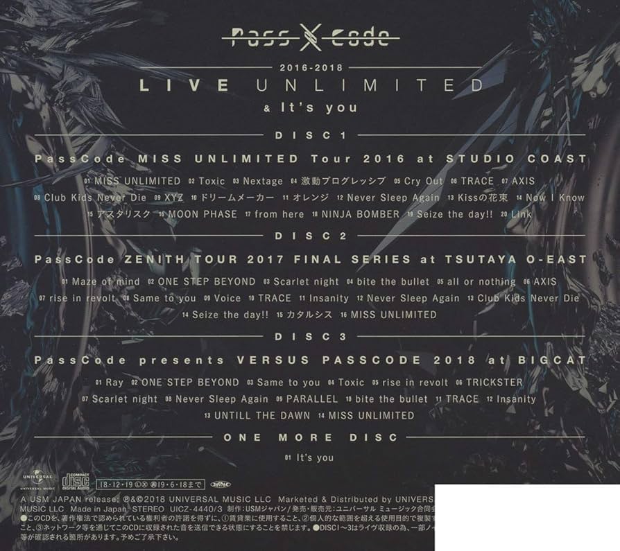 ミュージック PassCode 2016-2018 LIVE UNLIMITED PassCode 2016-2018 LIVE UNLIMITED PREMIUM BOX : PassCode