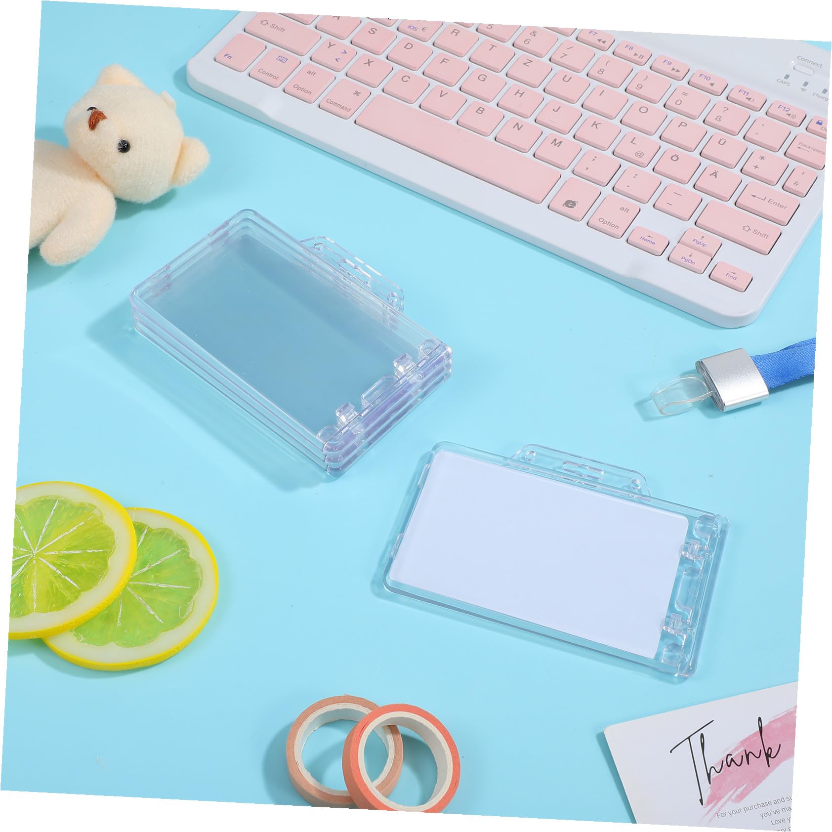 DOITOOL 5 Sätze Ausweishüllen Horizontal Transparente Kartenhalter Aus Dickem Vielseitig Einsetzbar Für Namensschilder Ausweise Und Karten Mit Frosted Oberfläche Für Einen 4 Stücke * 5