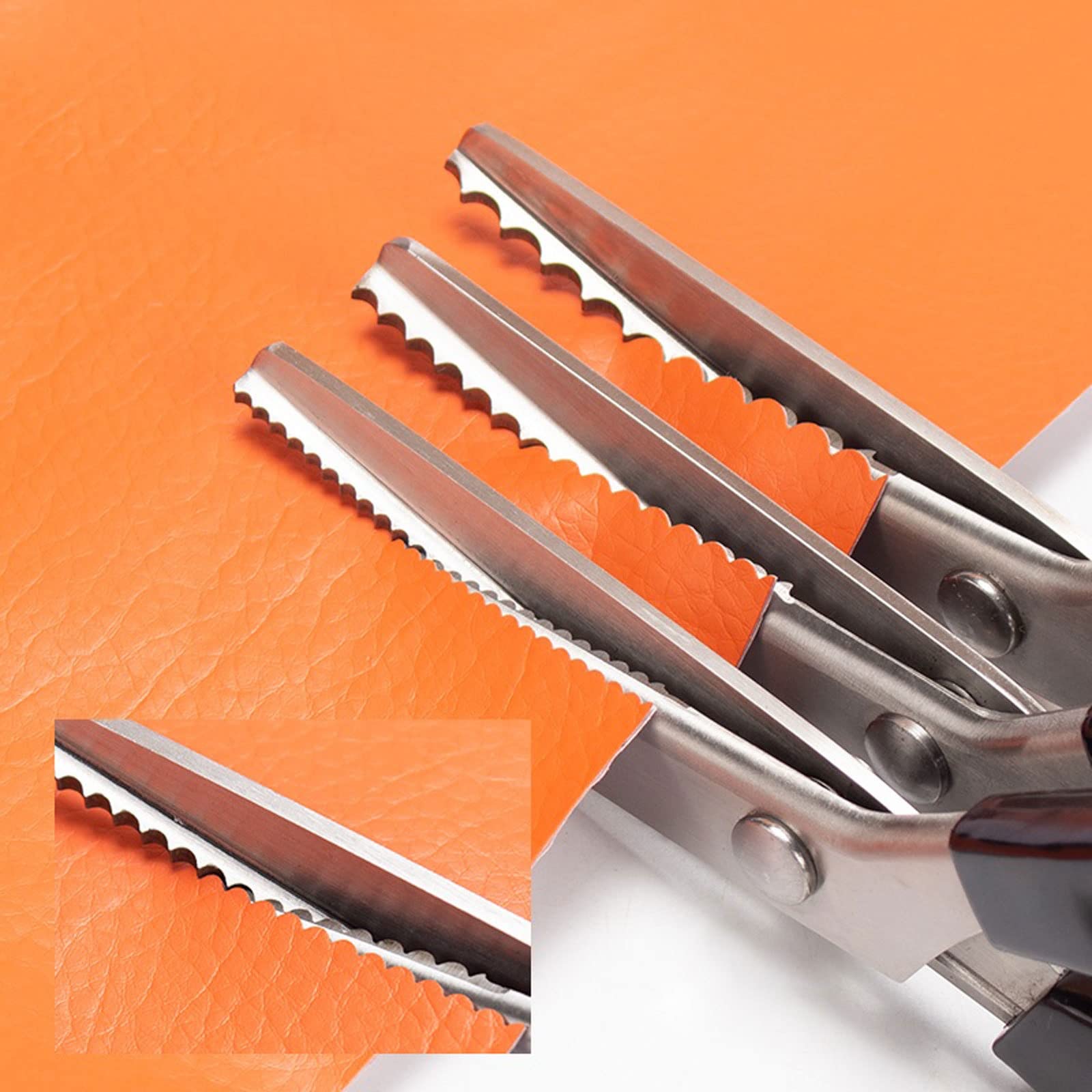 Tijeras de Acero para el hogar, Mango cómodo, artesanías Profesionales, Corte en Zig Zag, Tijeras para Coser Tela