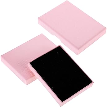 Pack of 2 Jewellery Gift Box Paper Jewellery Display Small Gift Boxes Bracelet Necklace Gift Box Pink Small Jewellery Box for Rings Earrings Valentine's Day Christmas Wedding Gifts