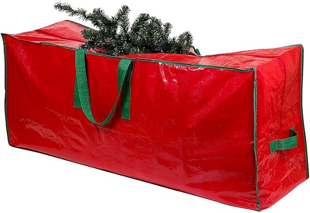 Christmas Tree Storage Bag - Stores Up To 7.5 Foot Disassembled Artificial Xmas Tree, Durable Waterproof Material Zippered Storage Container With Carry Handles