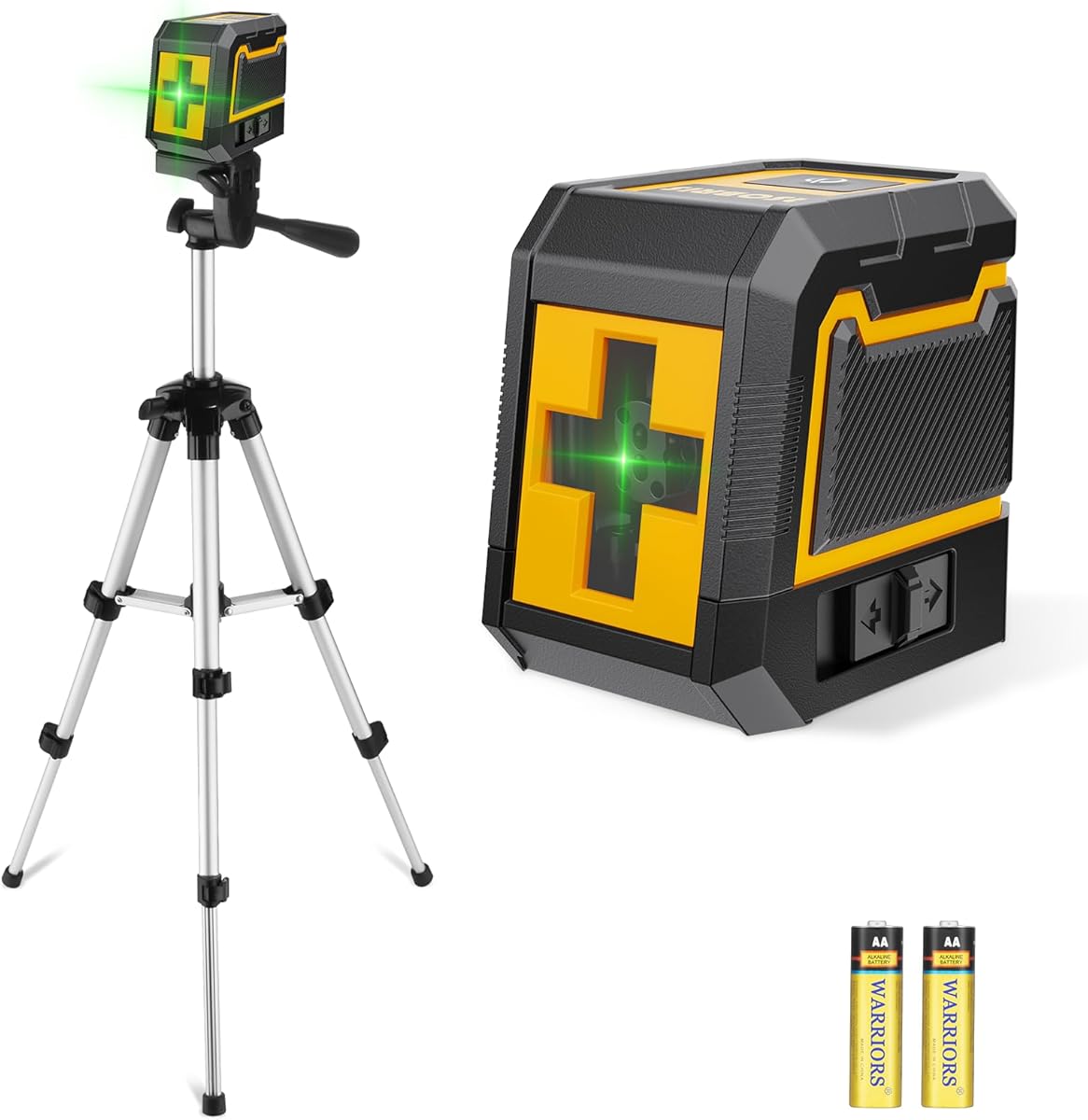 Laser-Level-with-Tripod, Green Cross Line Laser with Tripod Self-Leveling, Lazer Leveler Tool for Picture HangingConstruction Floor Tile Wall, Home Renovation, Indoor Project, Battery Included