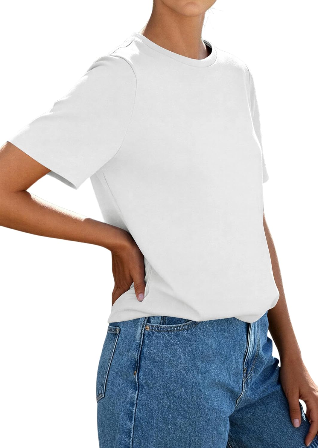 PRETTYGARDEN Womens Short Sleeve Tops Summer 2026 Casual Crewneck Cotton Basic Tee Shirts Fashion Clothing Spring Outfits