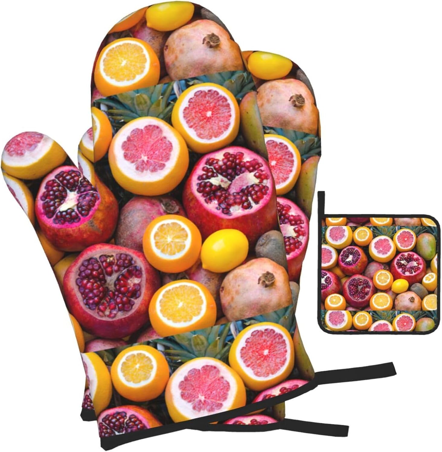Fruit Picture-Standard Print Heat Resistant Microwave Gloves, Used for Baking, Cooking, and Fashion Kitchen Essentials