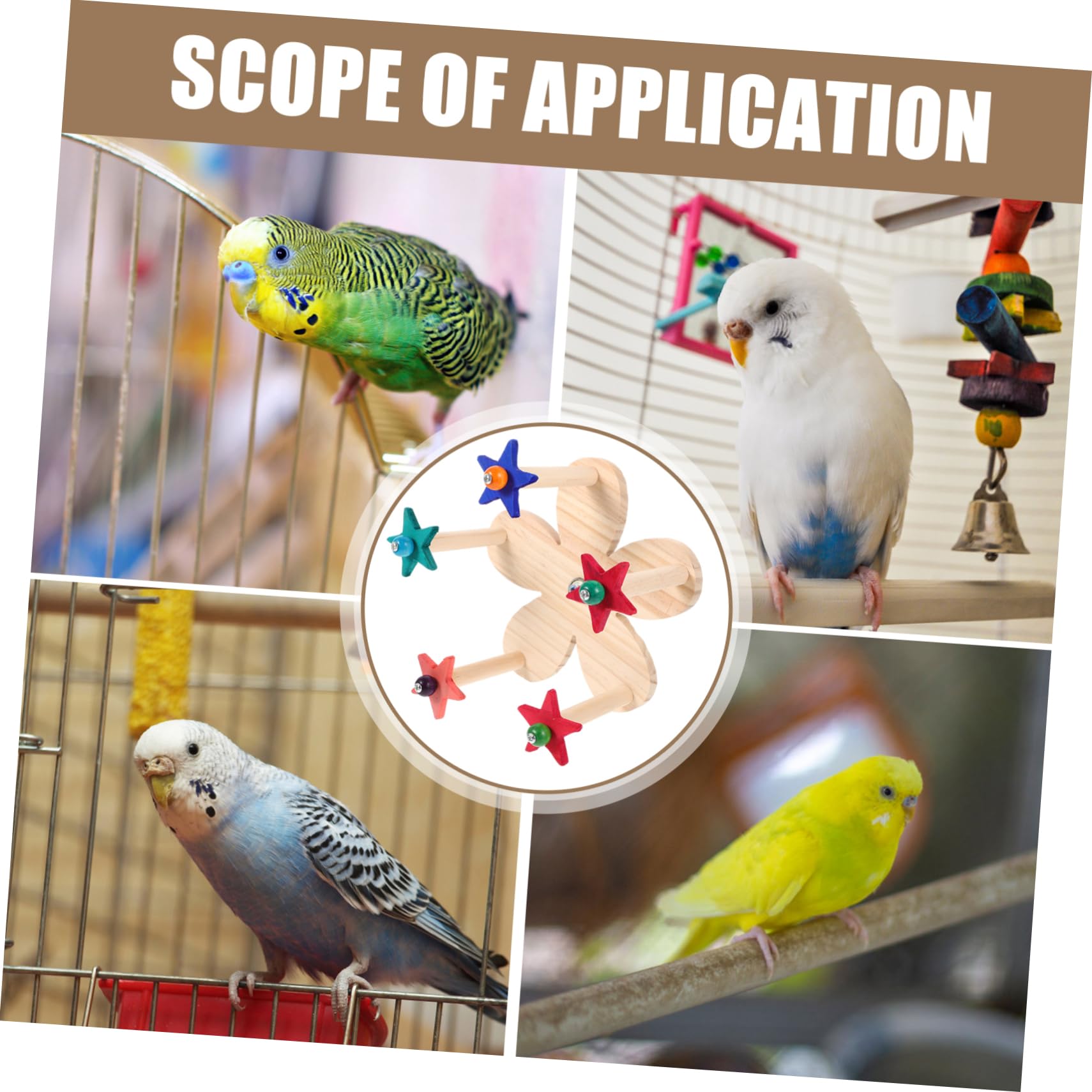 BESPORTBLE 3pièces Support De Perchoir Rotatif pour Oiseaux Jou Cage à Oiseaux Forme De Roue De Ferris Amusement Et Stabilité pour Perroquets Compagnie