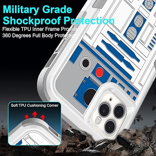 Miniatura 17 de Funda protectora híbrida de doble capa para iPhone 11 Pro Max con patrón blanco de absorción de golpes y carcasa híbrida de doble capa de silicona
