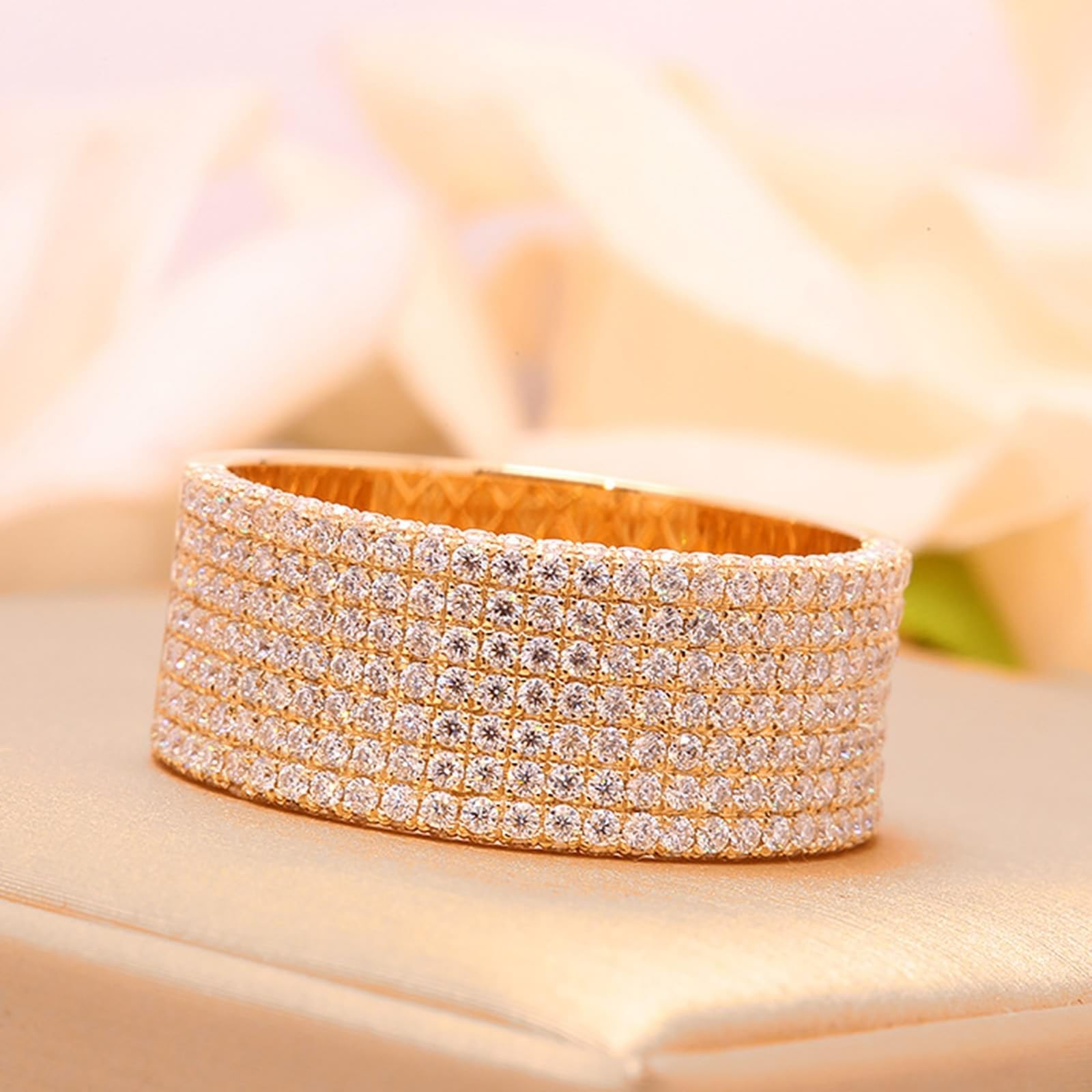Anillo de oro amarillo de 14 K/18 K para mujer, anillos a juego anillo ancho anillos mujeres