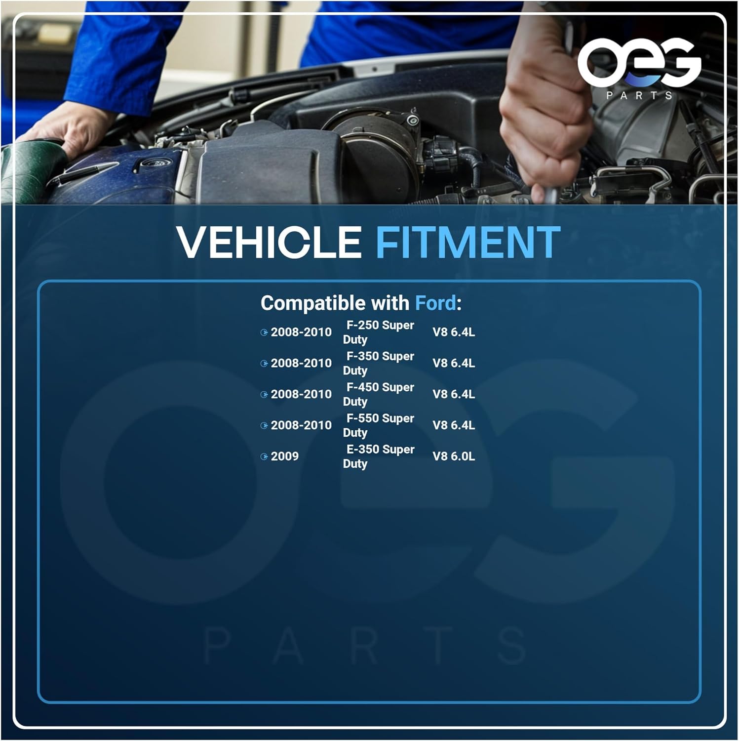OEG Parts New Starter Compatible with Ford 6.4 V8 F-250 F350 F450 F-550 Diesel 2008-2010 7C3T-11000-AA, 7C3T-11000-AB, 7C3Z-11002-AA, 7C3Z-11V002-AARM1, SA-965, SFD0122, 41014080